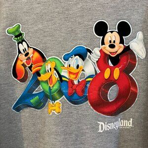 Disneyland Resort Mens 2008 Y2K Disney Mickey Goofy Hoodie Size 2XL Gray SP EXC